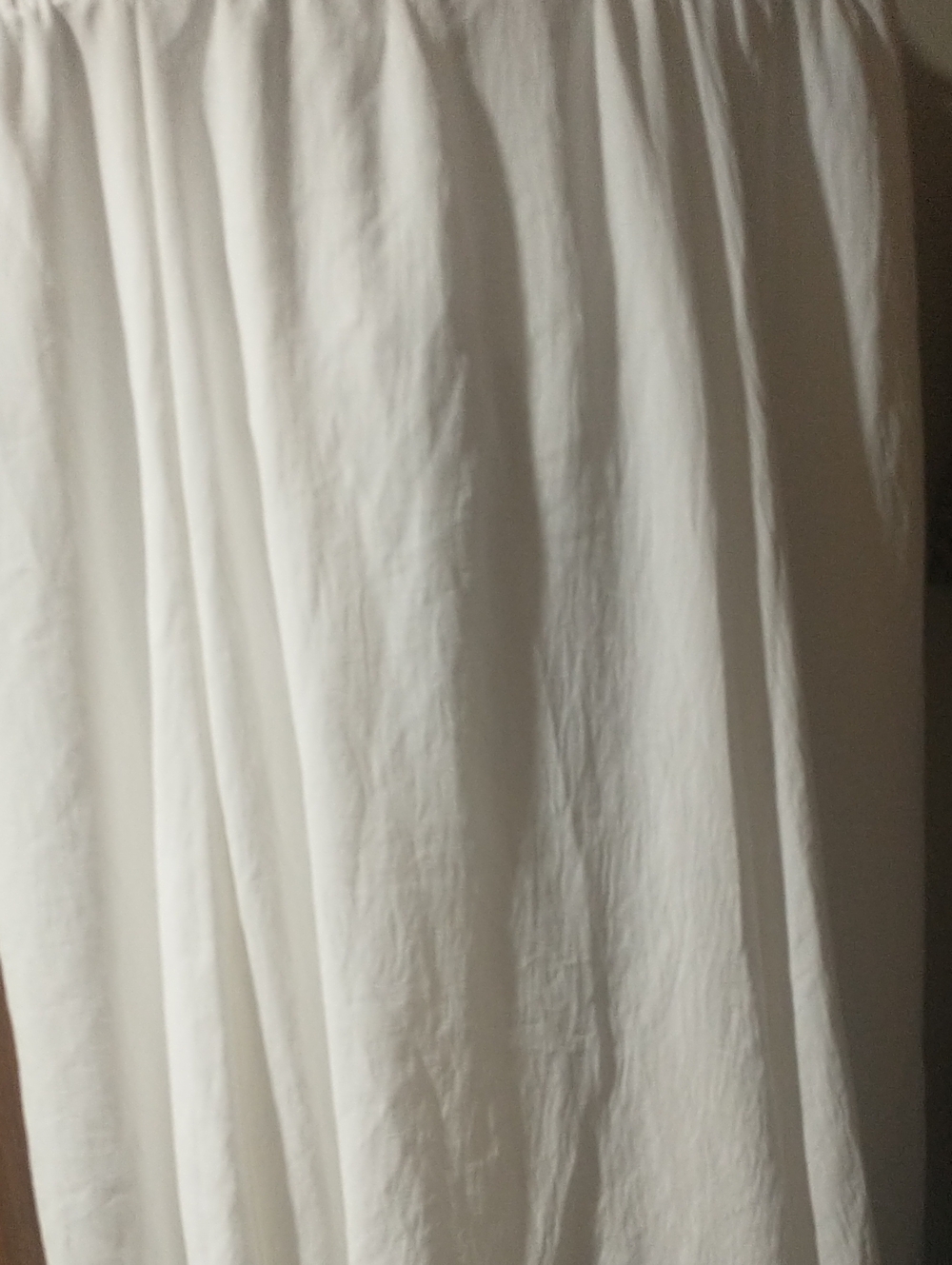White Women's Maxi Skirt - Lightweight Gathered Waist